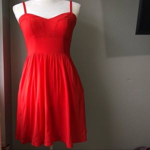 NWOT Express Red Sun Dress